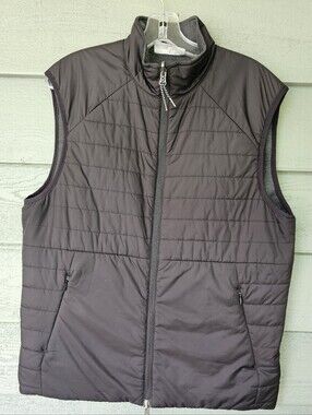 Daniel Cremieux Performance Black Quilted Reversible Sleeveless Vest Mens Size M